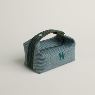 【HERMES】Small Bride-A-Brac Au Carre Case Wool & Vert Foret Hermès Bride-a-Brac Case Small (Vert Forêt)
